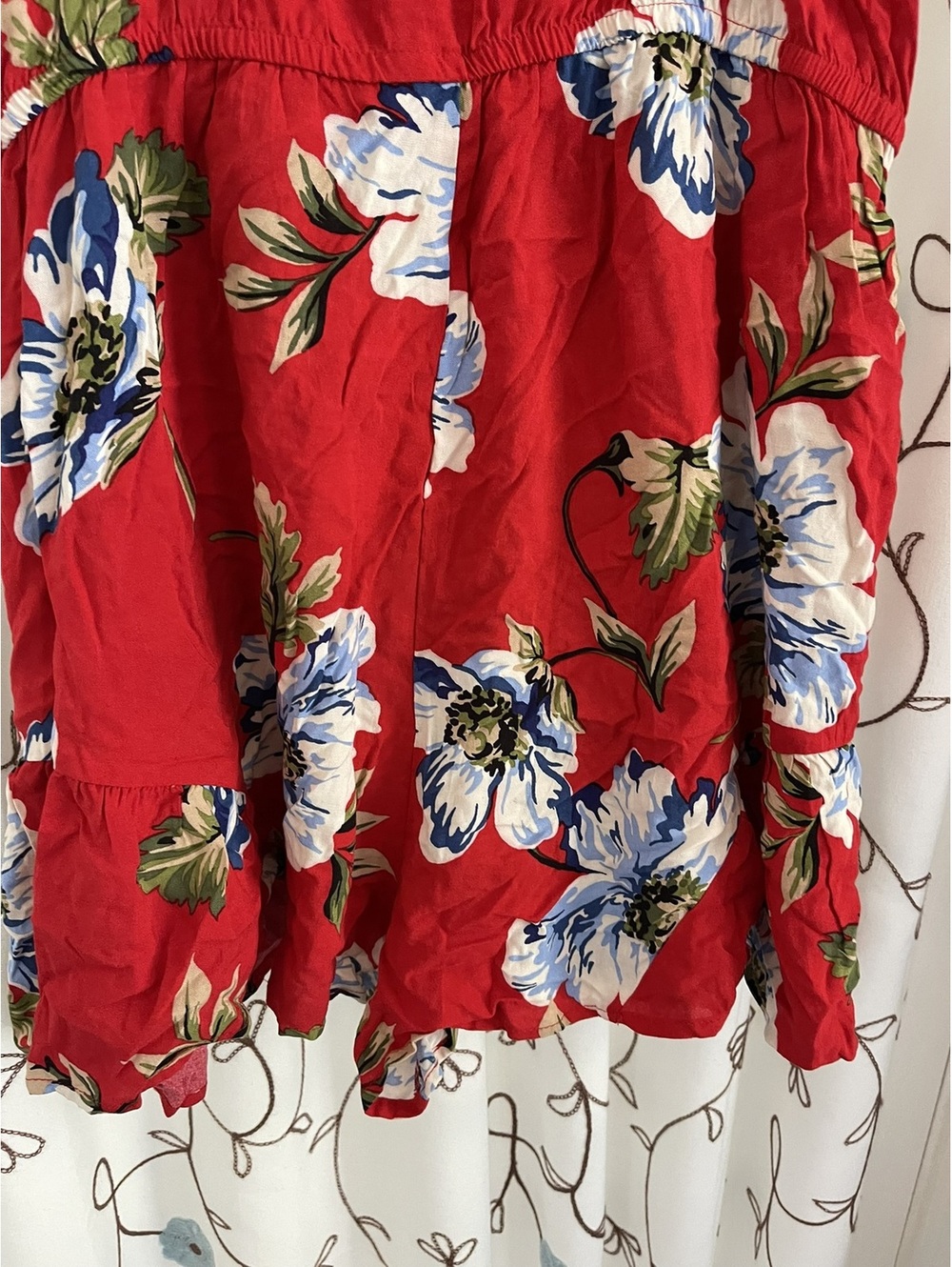 New With Tags! | Xhilaration | L | Red Floral Wrap Romper - Picture 9 of 9